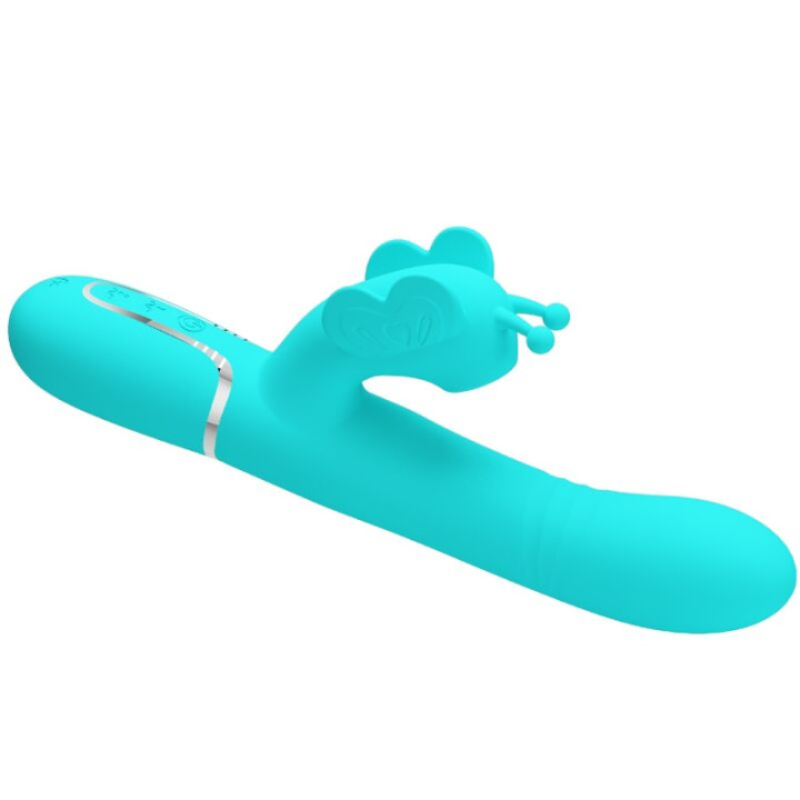 Pretty Love - Multifunction Rabbit Vibrator 4 in 1 Butterfly Aqua Green