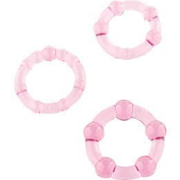 Seven Creations - Set di Tre Anelli Per Pene Rosa