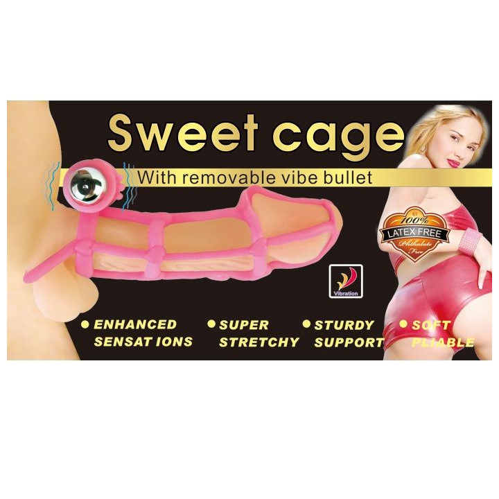 Baile - Capa e Anel de Silicone Doce 10 Ritmos Para o Pênis Rosa