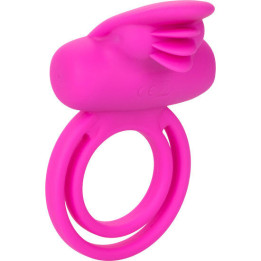 Calexotics - Dual Clit Flicker Enhancer Doble Anillo Vibrador de Silicona Rosa