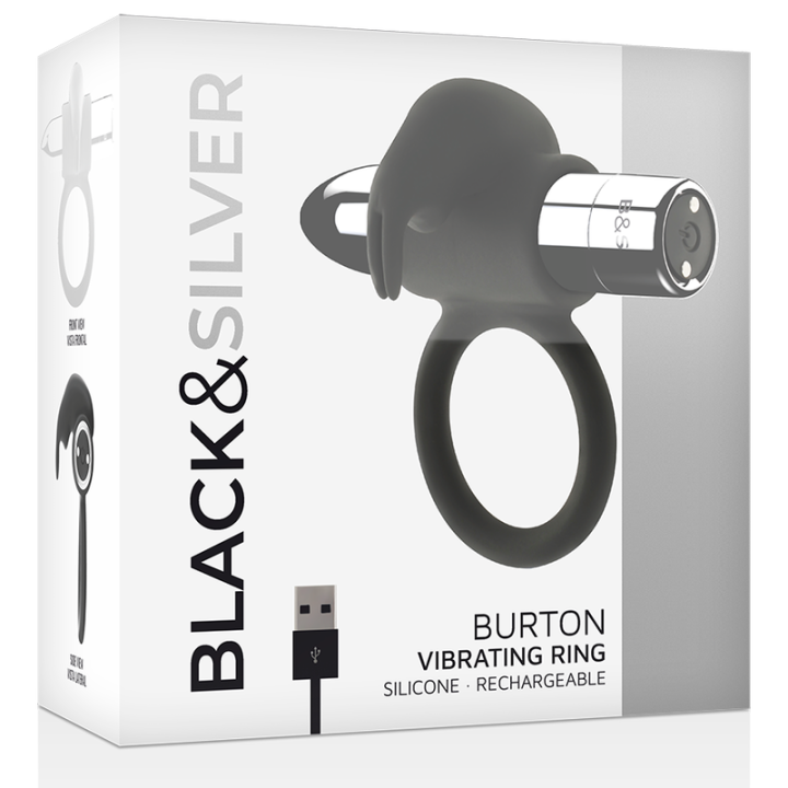 Black&Silver - Anello Ricaricabile Burton 10 Modalità di Vibrazione