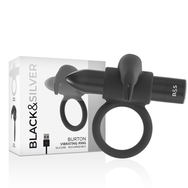 Black&Silver - Burton Ring 10 Vibrationsmodi Schwarz