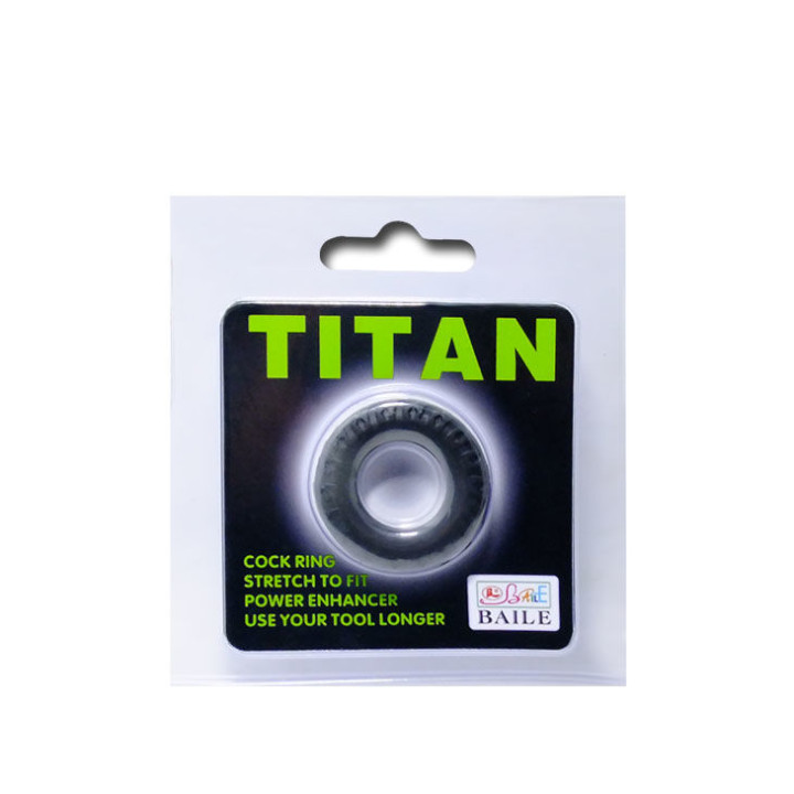 Baile - Titan Cockring Czarno Zielony 2 cm
