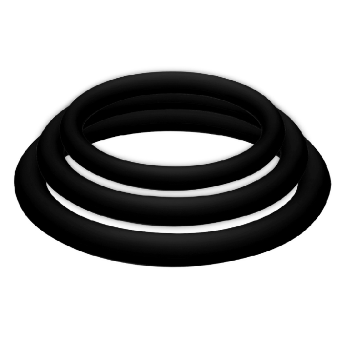 Joydivision Potenzduo - Plus Conjunto de 3 Anéis Pretos - s, m, l