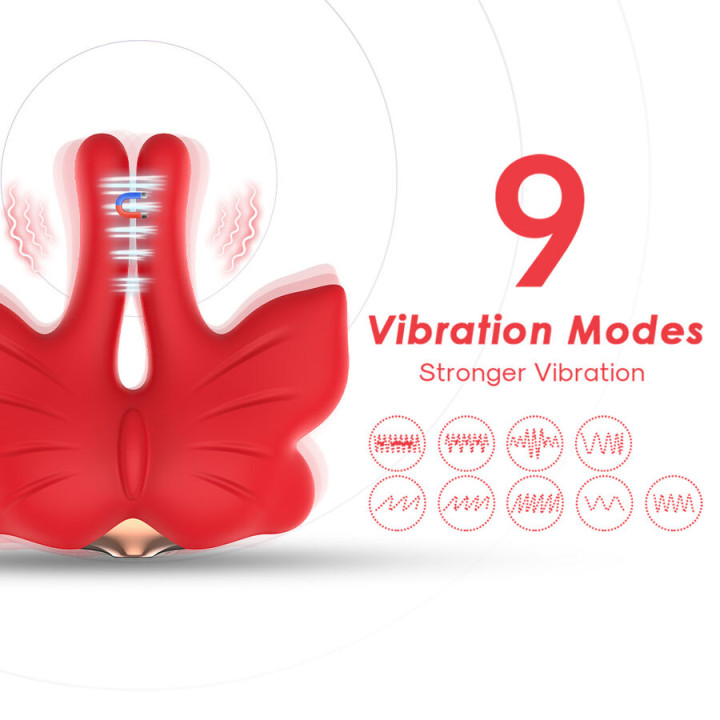 Armony - Magnetische Nippelklemmen Mit Vibration Schmetterlingsform Rot