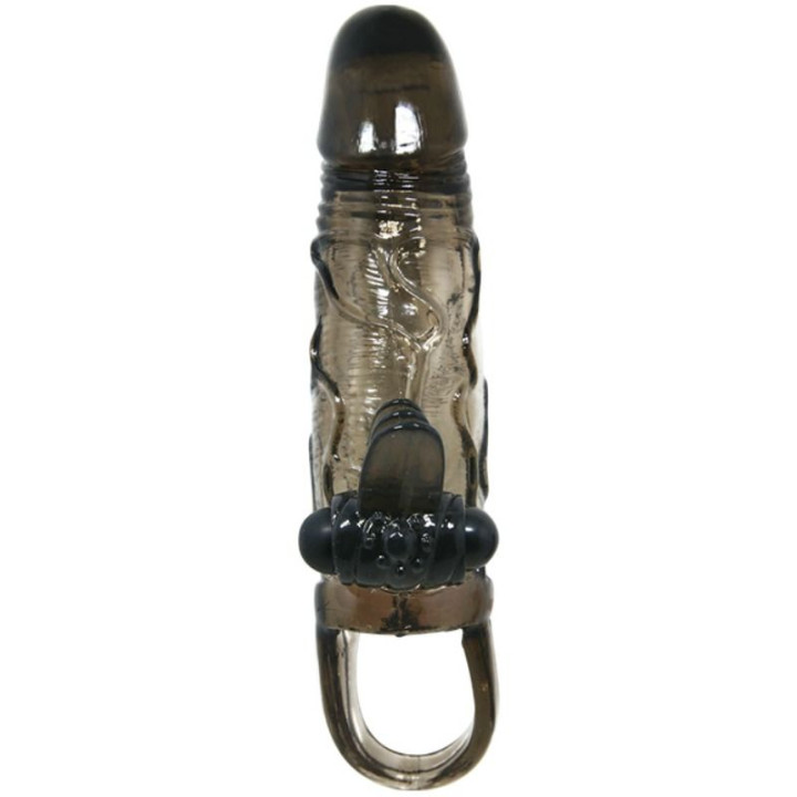Baile - Capa Para Pénis Brave Man Com Estimulação Clitórica e Anal Dupla Bala Preta 16.5 cm