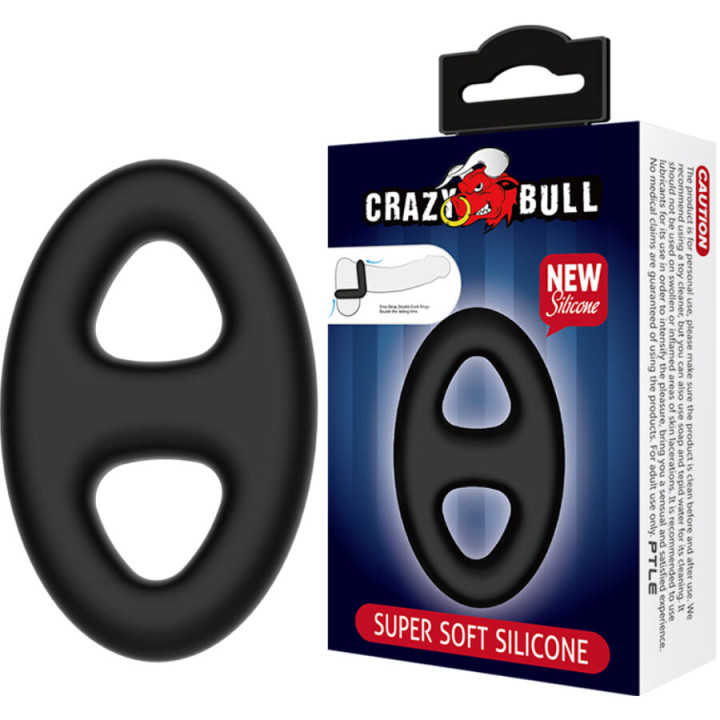 Crazy Bull - Anello Doppio Ovale in Silicone