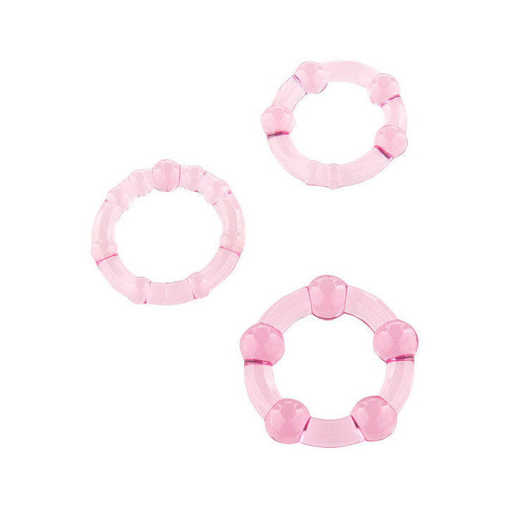 Seven Creations - Set Aus Drei Rosa Penisringen