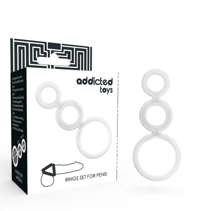 Addicted Toys - Conjunto de Anéis - Para Pênis Transparente
