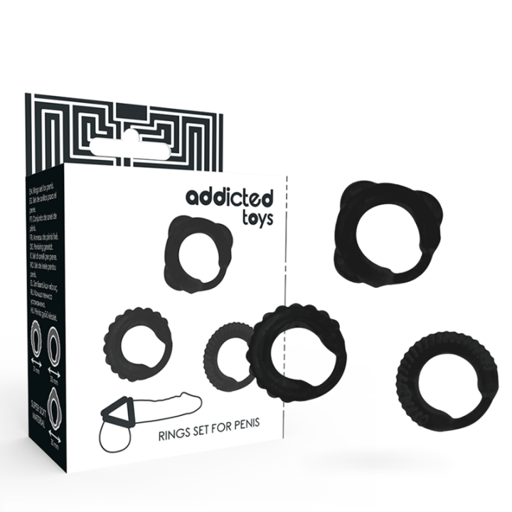 Addicted Toys - Set c-Ring Nero