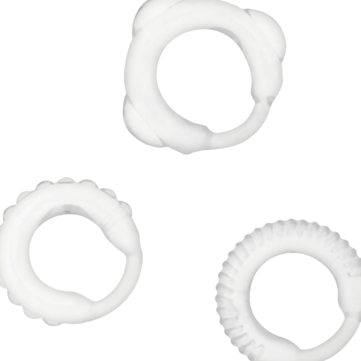 Addicted Toys - Set 3 Anillos Pene Clear