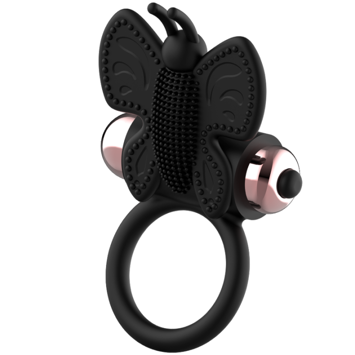 Coquette Chic Desire - Anello Cazzo Farfalla Con Vibratore Nero/Oro