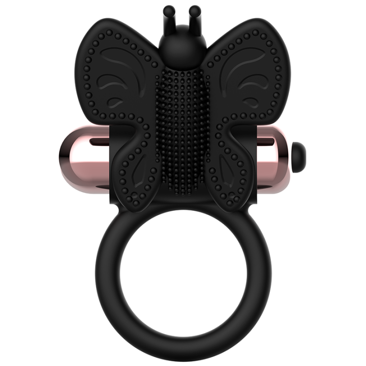 Coquette Chic Desire - Cock Ring Butterfly With Vibrator Black/ Gold