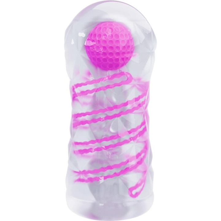 Pretty Love - Masturbador Masculino Fantasy Espiral Interna y Bolas Transparente