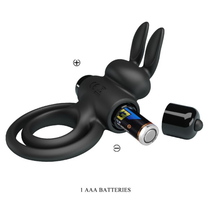 Pretty Love - Anillo Vibrador Iii Conejo Para Pene Negro