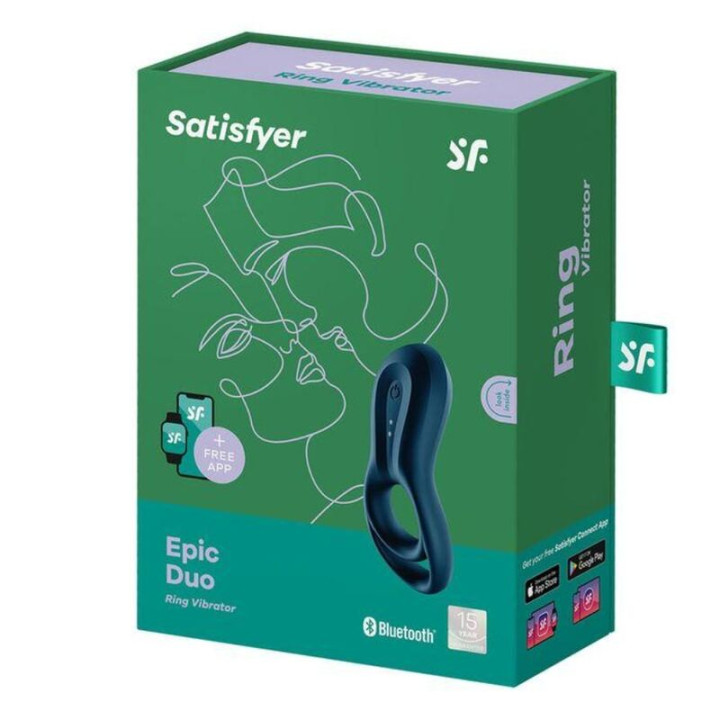 Satisfyer - Aplicativo Vibrador de Anel Epic Duo Azul