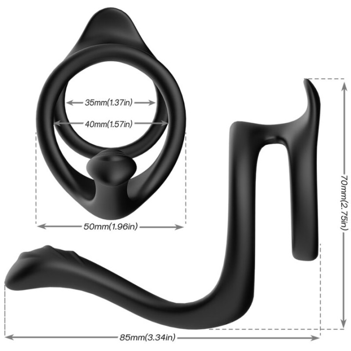Armony - Tail Anillo Doble Anal Negro