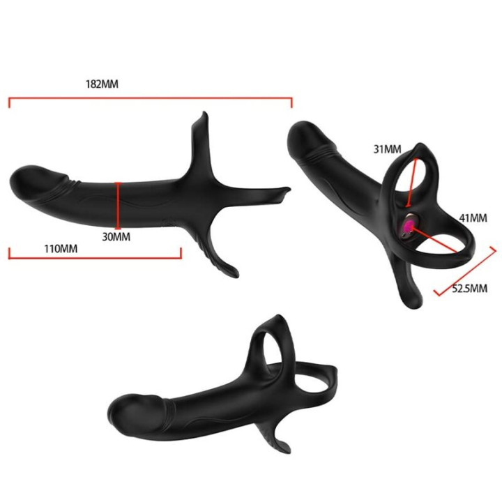 Armony - Dildo Con Anello e Vibratore Telecomando Nero