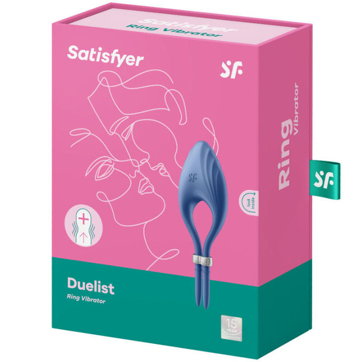 Satisfyer - Wibrator Pierscieniowy Duelist Niebieski