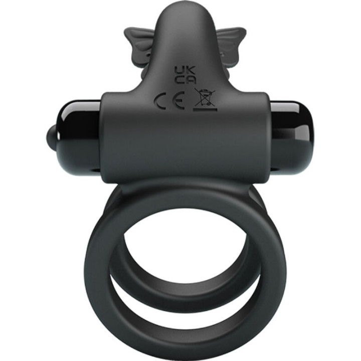 Pretty Love - Doppio Anello Vibrante Con Stimolatore Nero