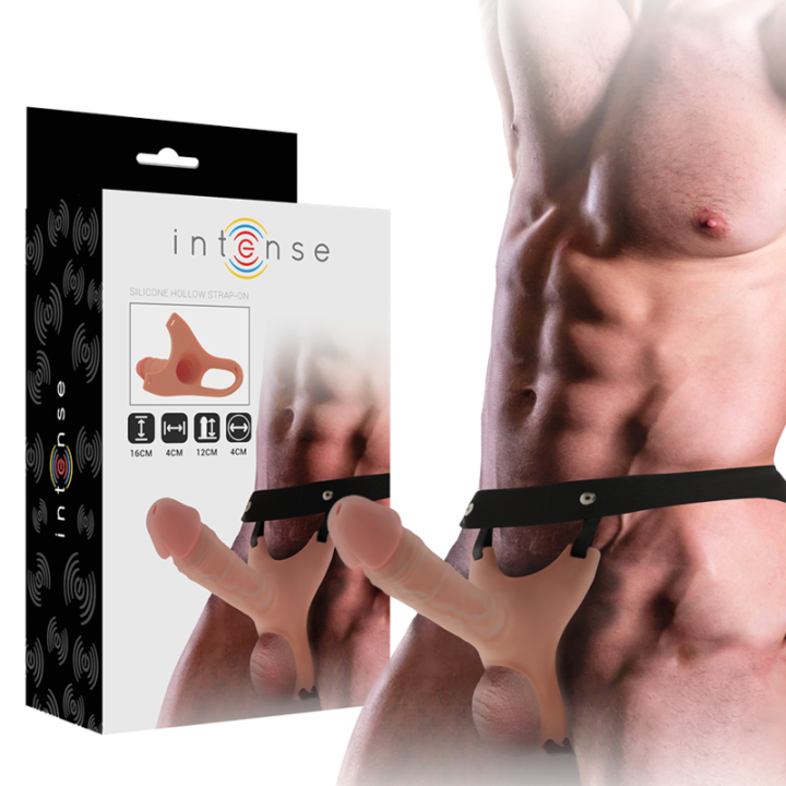 Intense - Harnais Creux Avec Gode en Silicone 16 x 3,5 cm