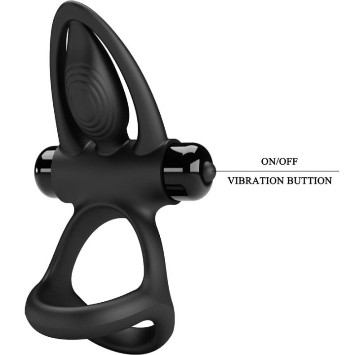Pretty Love - Vibrationsring 10 Vibrationen Schwarzes Silikon