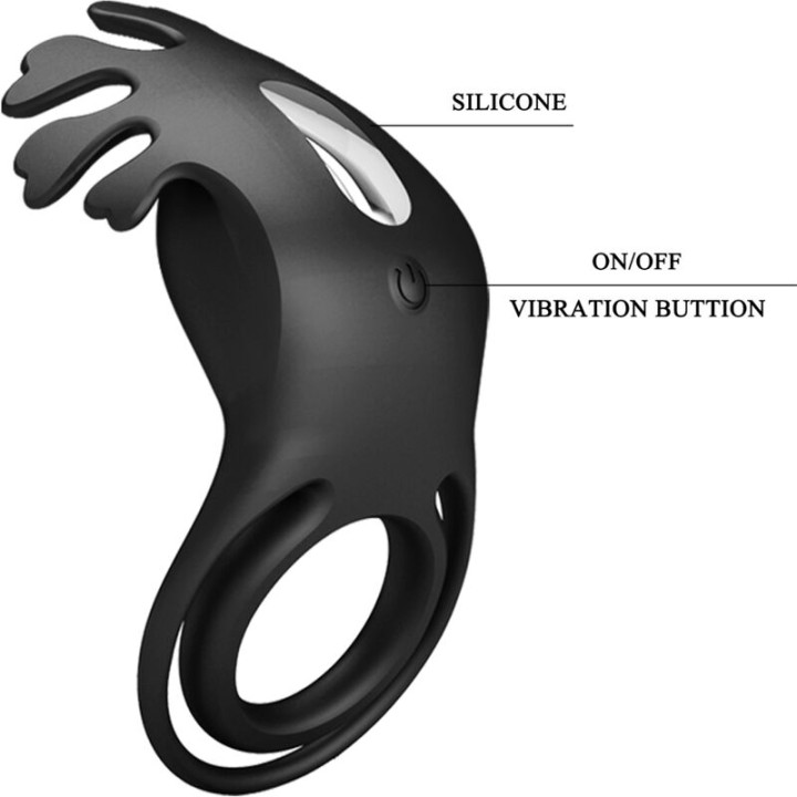 Pretty Love - Ruben Vibratorring 7 Vibrationen Schwarzes Silikon
