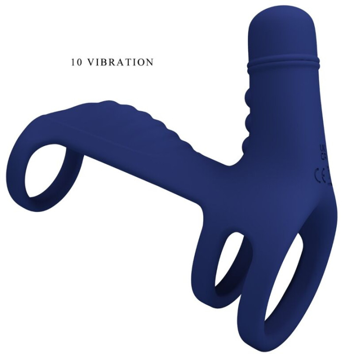 Pretty Love - Anel Vibrante Elish Com Extenso Azul