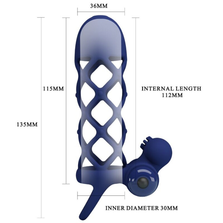 Pretty Love - Giann Anello Vibratore Con Guaina in Silicone Blu