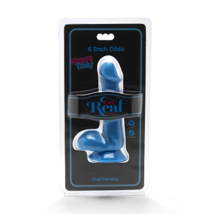 Get Real - Happy Dicks Dildo 12 cm Kulki Niebieskie