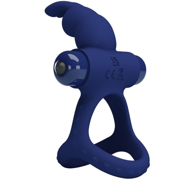 Pretty Love - Luchito Doppelvibrierender Ring Kaninchen Blau