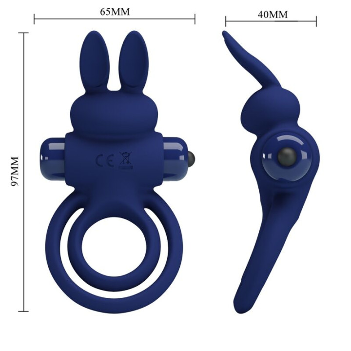 Pretty Love - Darey Doppio Anello Vibrante Coniglio Blu