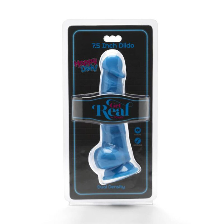 Get Real - Happy Dicks 19 cm z Pilkami Niebieskimi