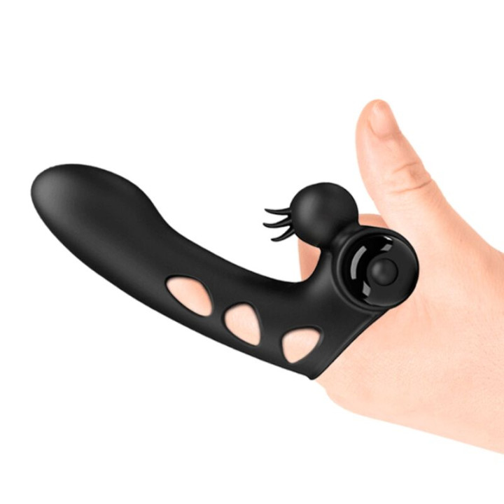 Pretty Love - Orlando Schwarze Vibrator-Fingerhülle