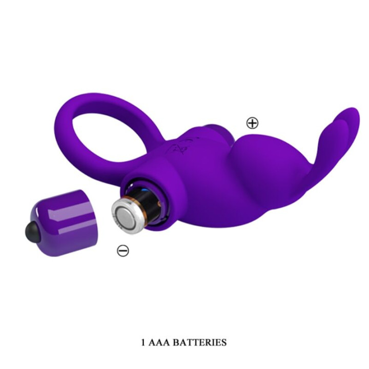 Pretty Love - Vibrator Ring i Rabbit For Purple Penis