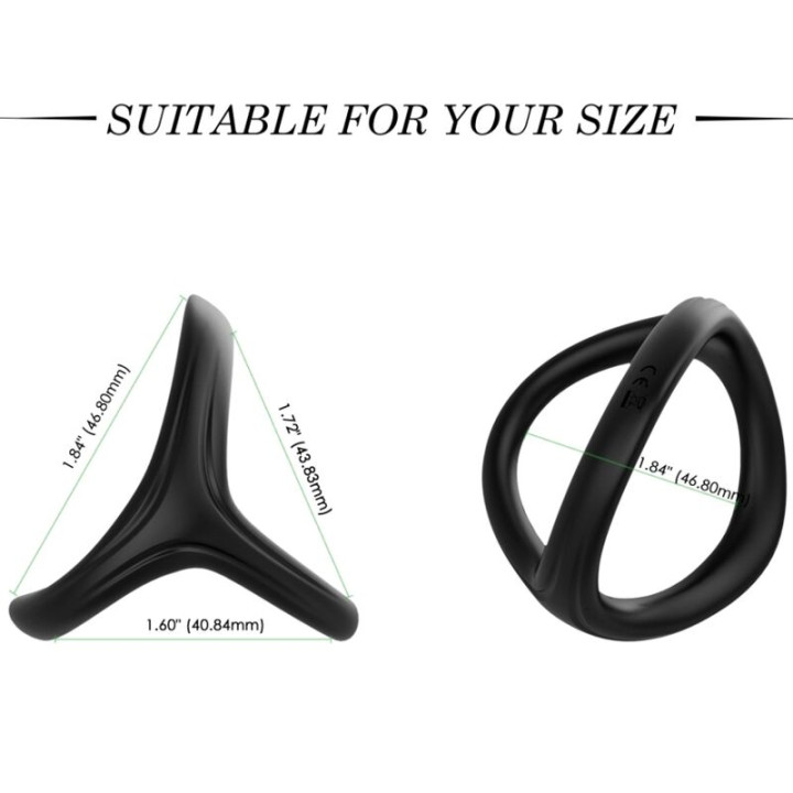 Armony - Anello Tresor Doppio in Silicone Nero