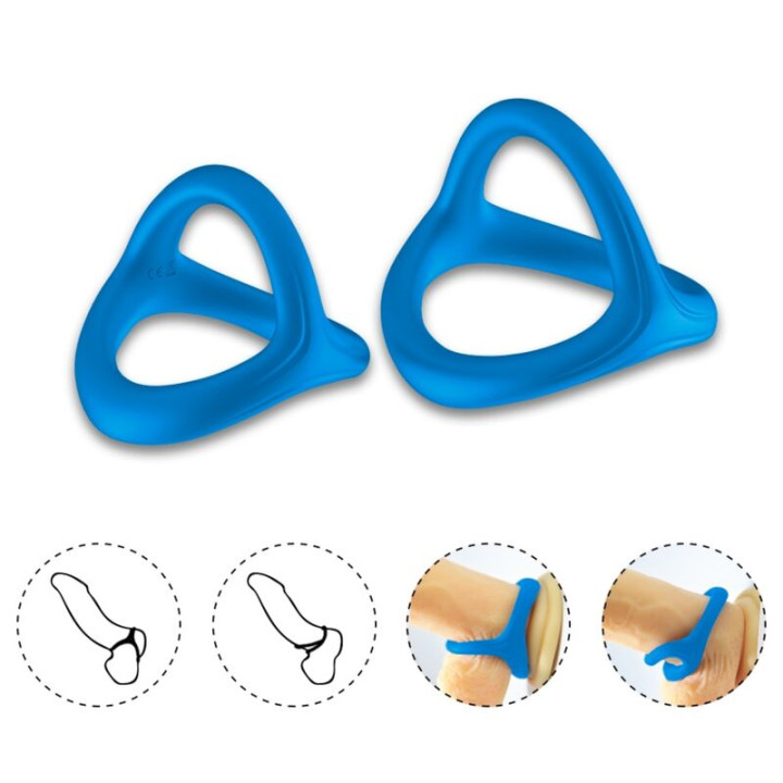 Armony - Anel Duplo Silicone Tresor Azul