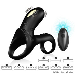 Armony - Anneau Vibrateur Double Ranger Pour Couples Noir