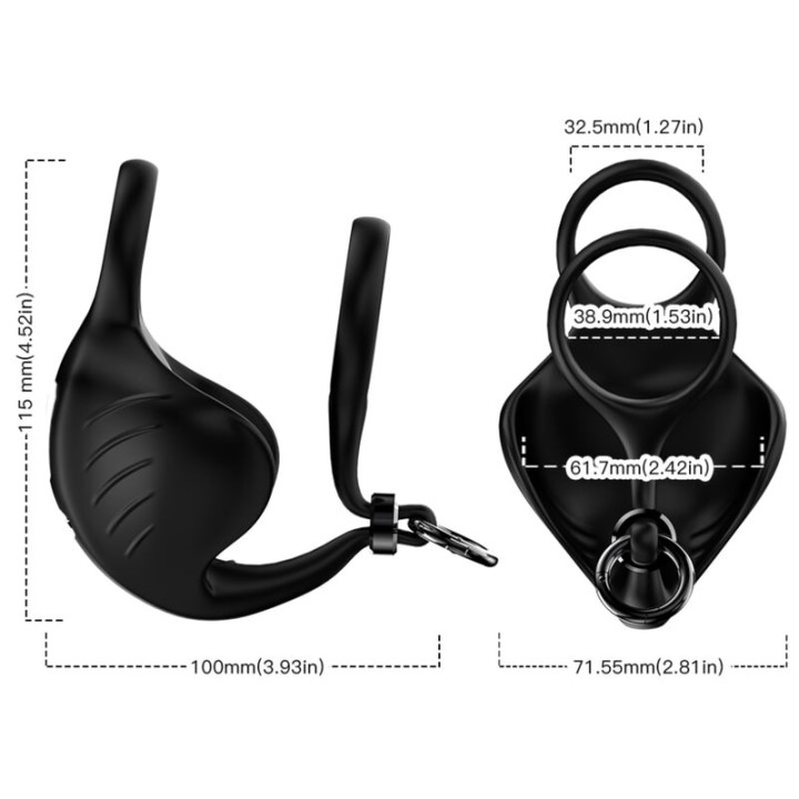 Armony - Anello Vibratore Manta Scroto Nero