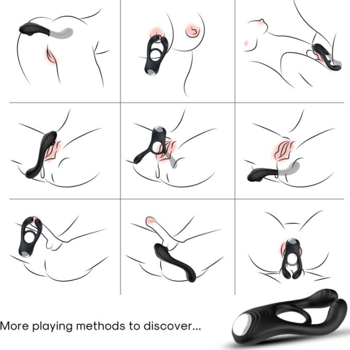 Armony - Anello Vibratore Doppio Veyron Giocattolo Per Coppia Nero