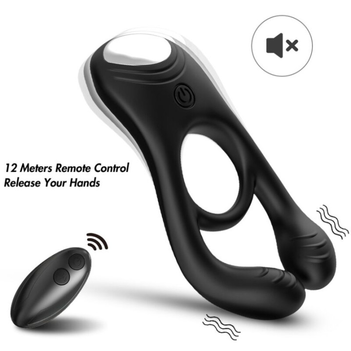 Armony - Veyron Doppio Anello Vibratore Giocattolo Per Coppia Telecomando Nero