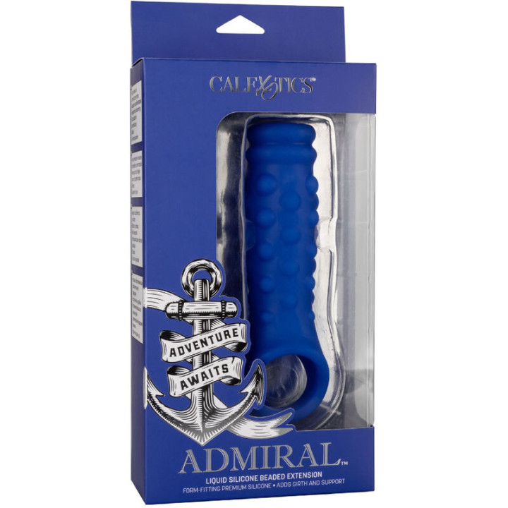 Calexotics - Admiral Couvercle de Pénis en Perles Silicone Liquide Bleu