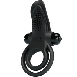Pretty Love - Doppelter Vibrationsring + Klitorisstimulator 10 Vibrationen Schwarz