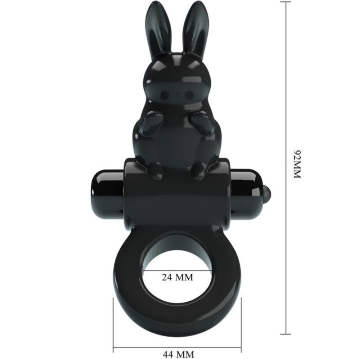 Pretty Love - Exciting Ring Rabbit Vibrator Ring 10 Vibrations Black