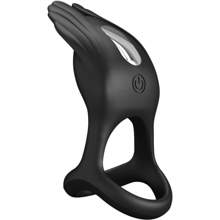 Pretty Love - Silas Vibrant Penis Ring 7 Vibrations Black Silicone