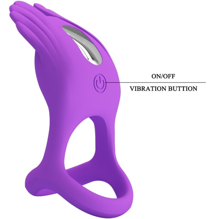 Pretty Love - Silas Vibrant Penis Ring 7 Vibrationen Lila Silikon