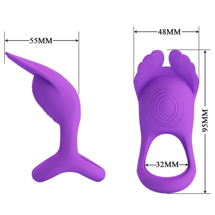 Pretty Love - Silas Vibrant Penis Ring 7 Vibrationen Lila Silikon