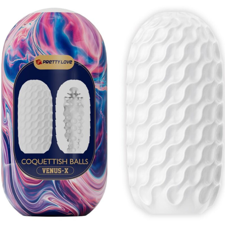 Pretty Love - Coquetish Balls Silicone Masturbatore Maschile Bianco