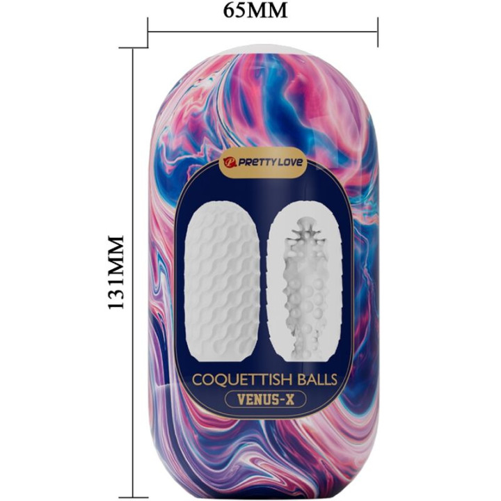 Pretty Love - Coquetish Balls Silicone Masturbatore Maschile Bianco