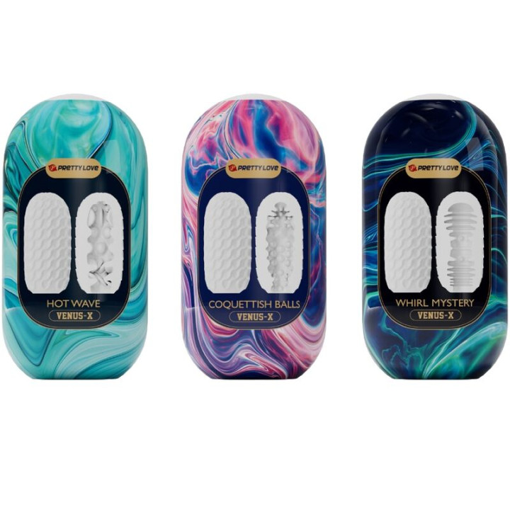 Pretty Love - Venus x 15 Masturbadores Masculinos de Silicone Branco